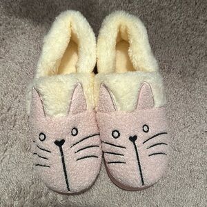 Pink cat slippers